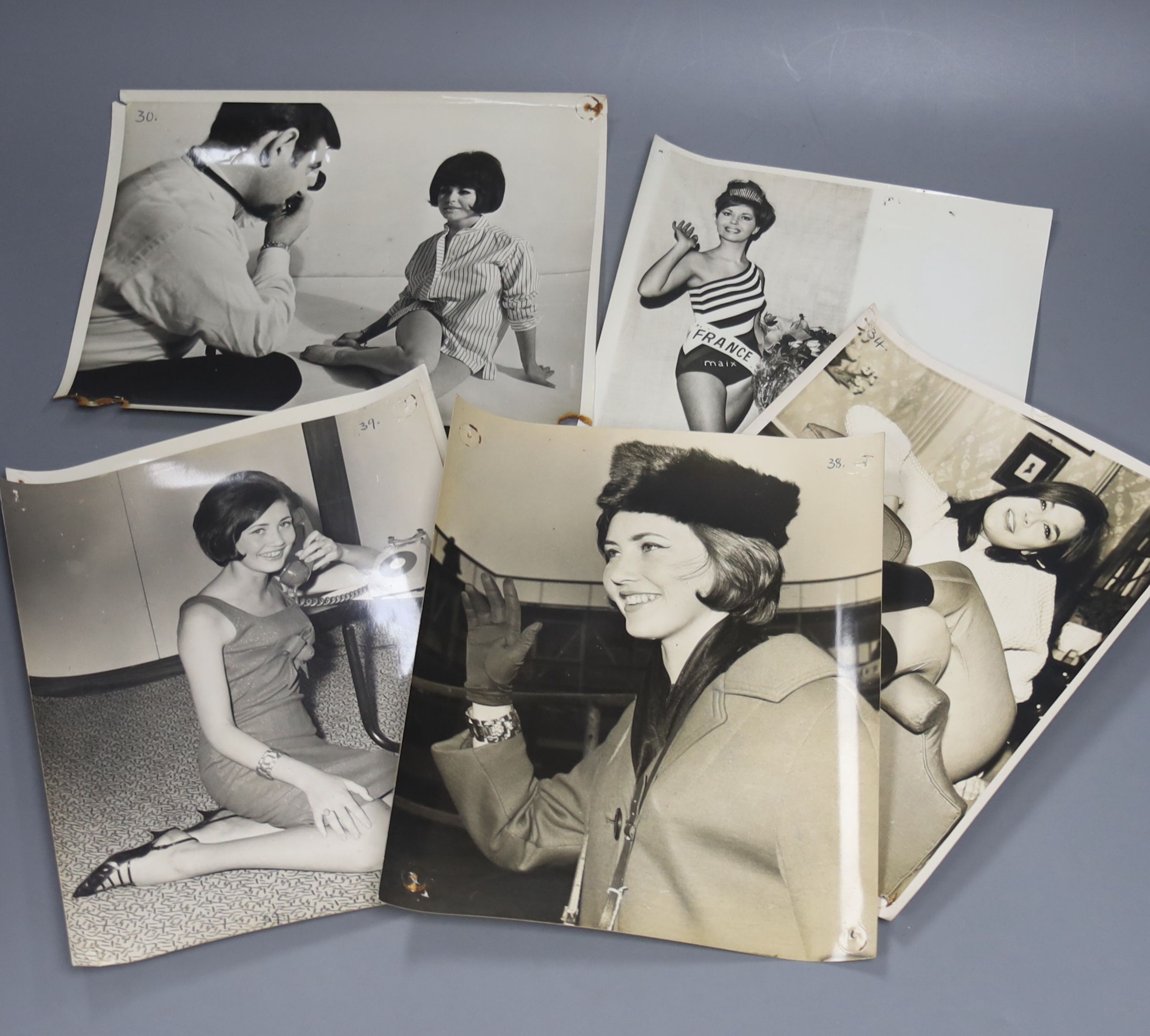 Press agency black and white photographs of models and actresses, 1960's (28)